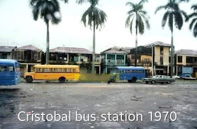 El Patio de Autobuses de la Zona del Canal de Panamá en Cristóbal en 1970