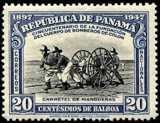 Estampilla del Benemérito Cuerpo de Bomberos de Colón